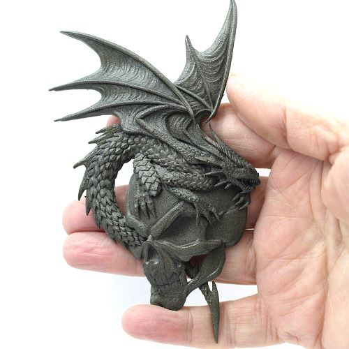 Dragon on Skull FRIDGE MAGNET Bronze Finish